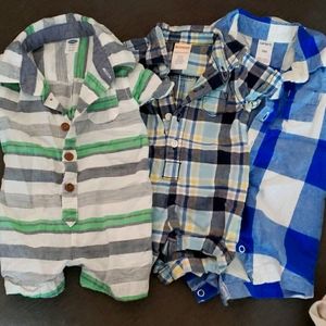Boys collared rompers